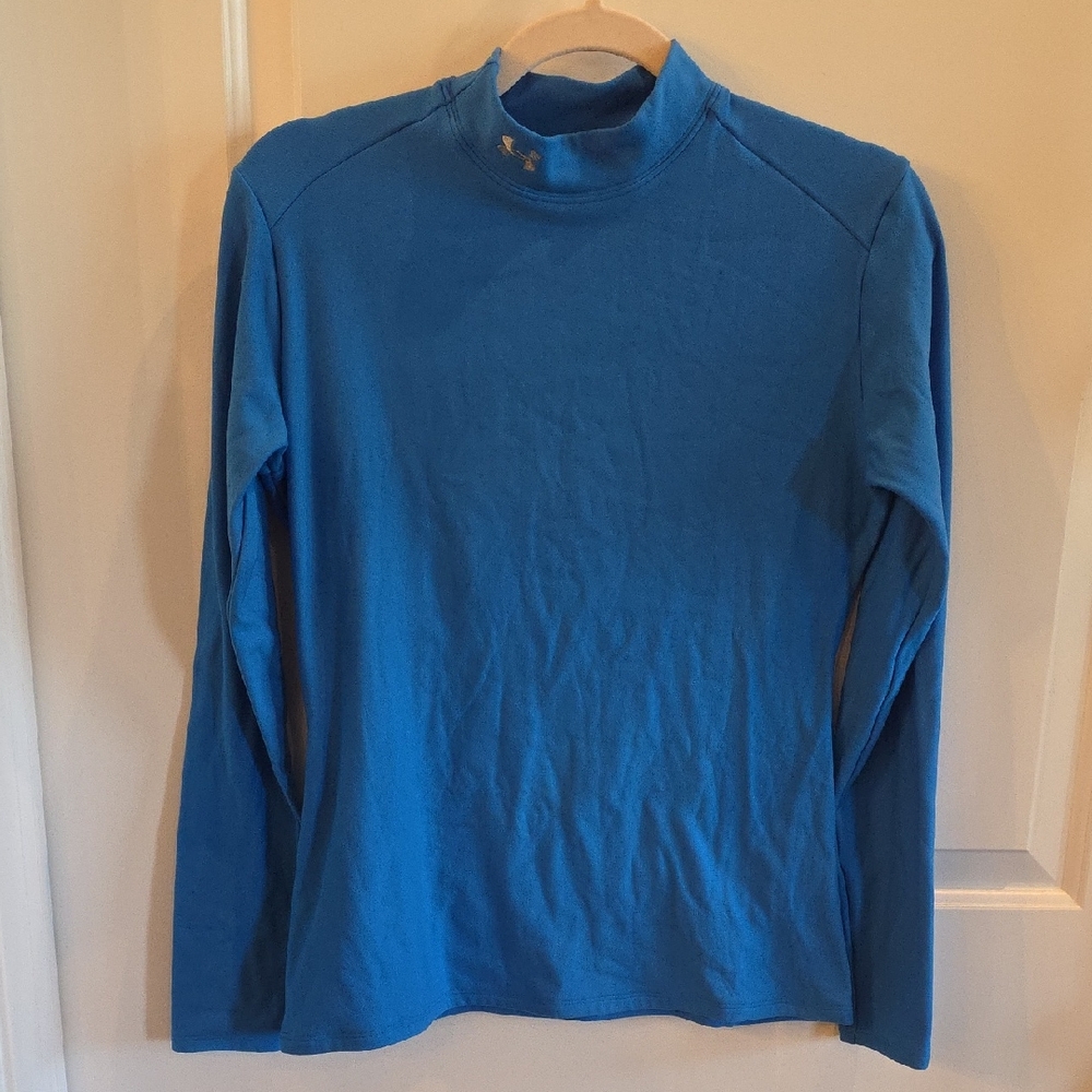 UNDER ARMOUR Royal‎ Blue ColdGear Compression Mockneck Women's Shirt Size Large